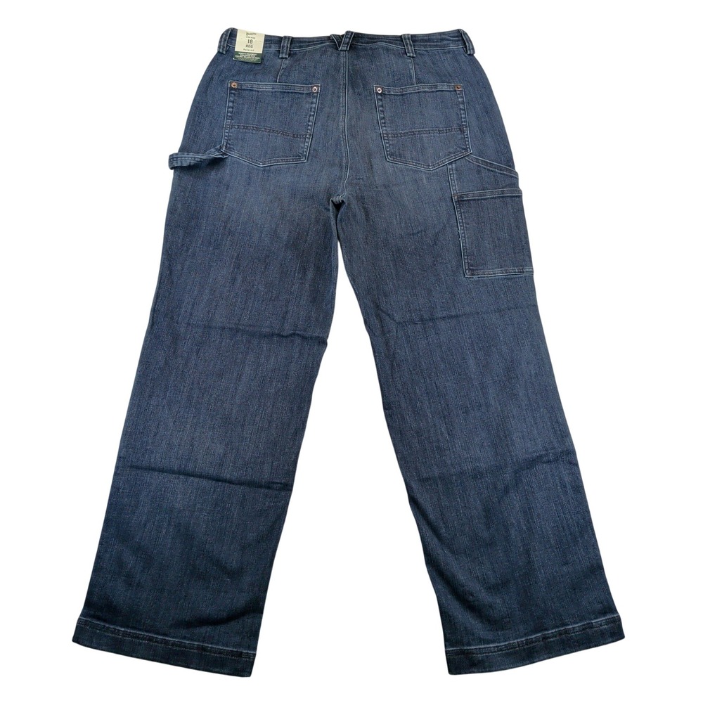 Duluth Trading Co Womens 18 Reg CoolMax Double Flex Denim Carpenter Pants 91404 - Picture 2 of 8